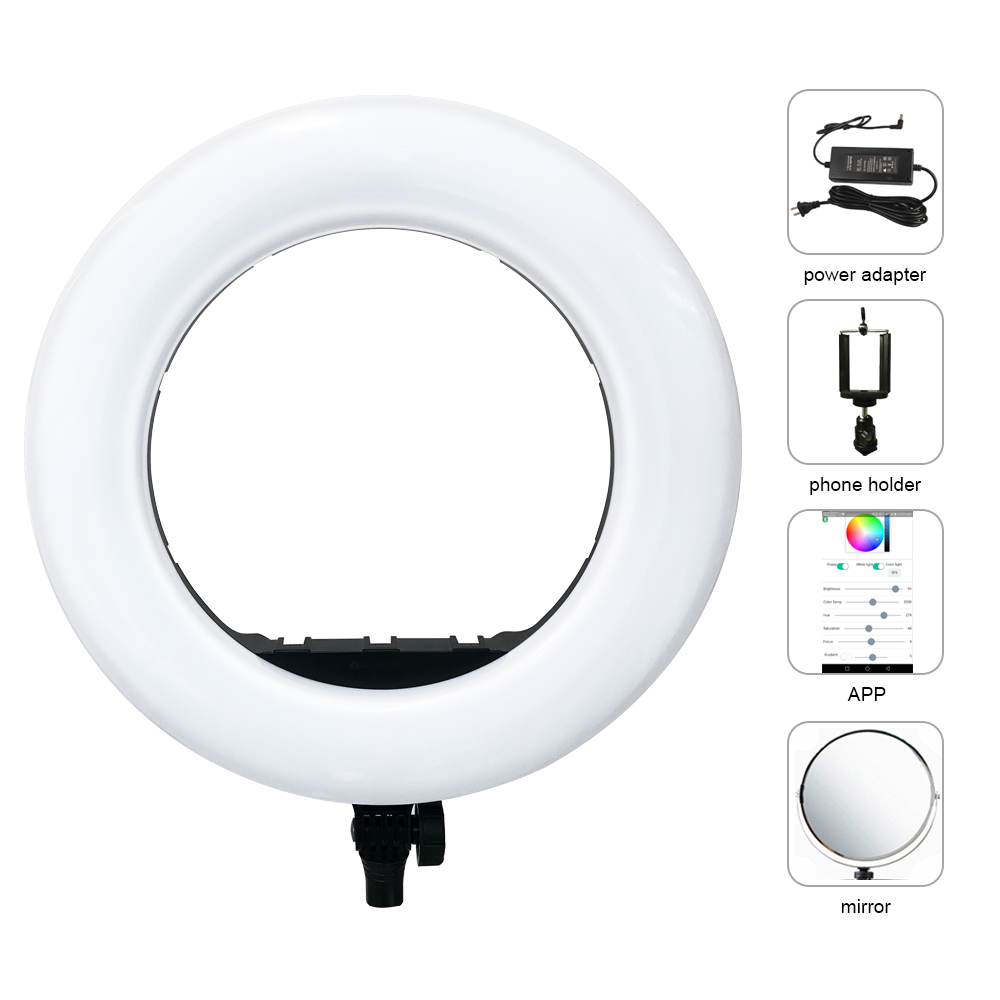 Led Ring Light 18 - ไฟวงแหวนถ่ายภาพ Yidoblo QS-480DII ควบคุมผ่านแอป Bluetooth ขนาด