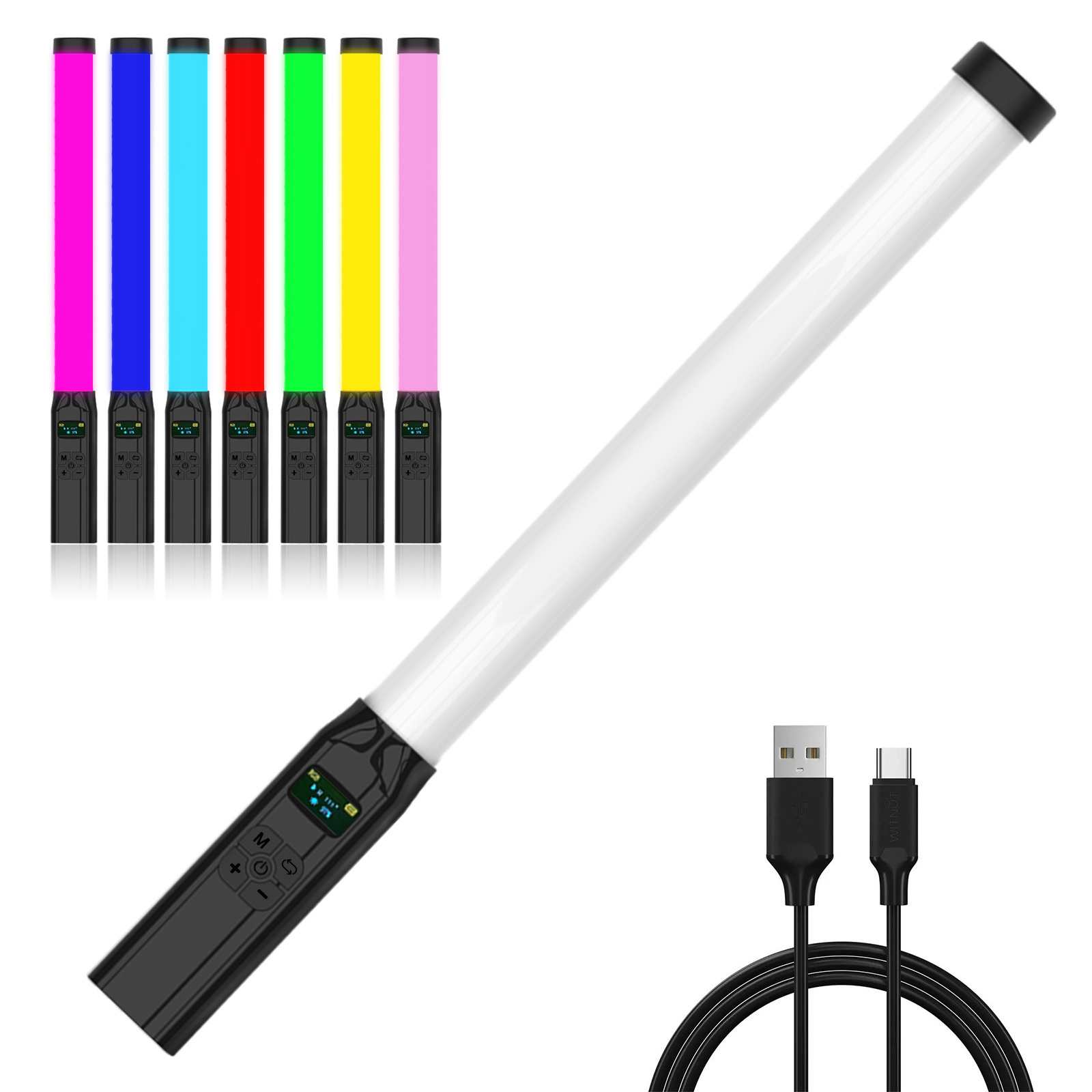 Photography Lighting Youtube - 50 ซม.RGB Stick Light Wand น้ําหนักเบามือถือหลอดไฟ