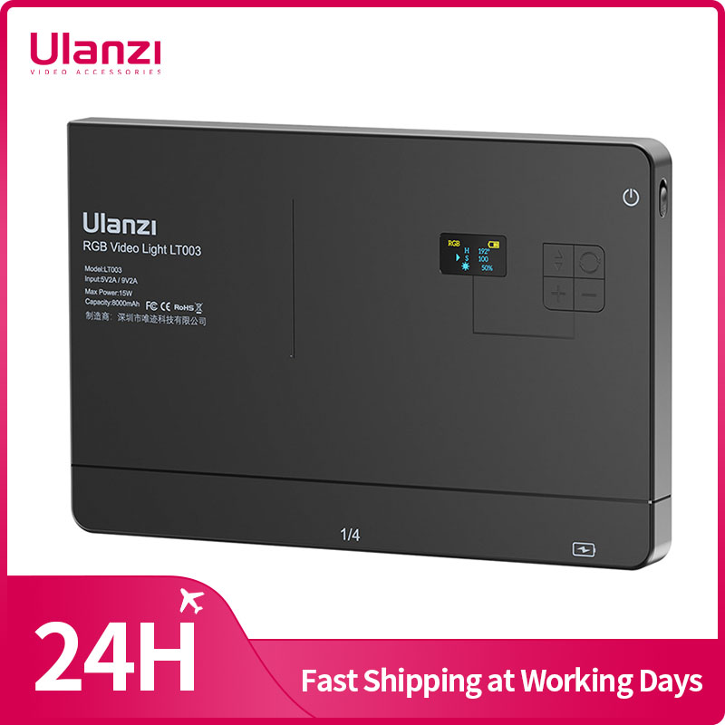 Photography Lighting Wireless - Ulanzi ไฟวิดีโอ RGB 15W LT003แผงไฟสีเต็ม8000MAh แบบชาร์จไฟได้โคมไฟกล้องสตูดิโอถ่ายภาพ2500-9000K