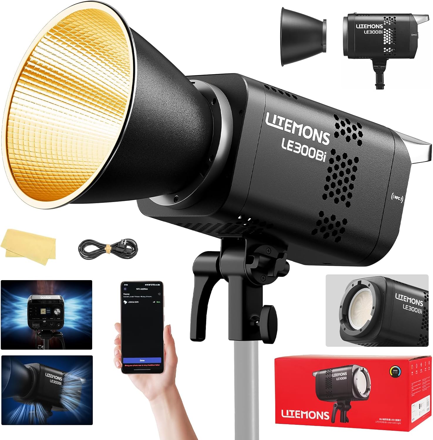 Photography Lighting Youtube - ชุดไฟวิดีโอ LED RGB, ไฟสตูดิโอ 3 ชิ้นพร้อมแผงควบคุม,