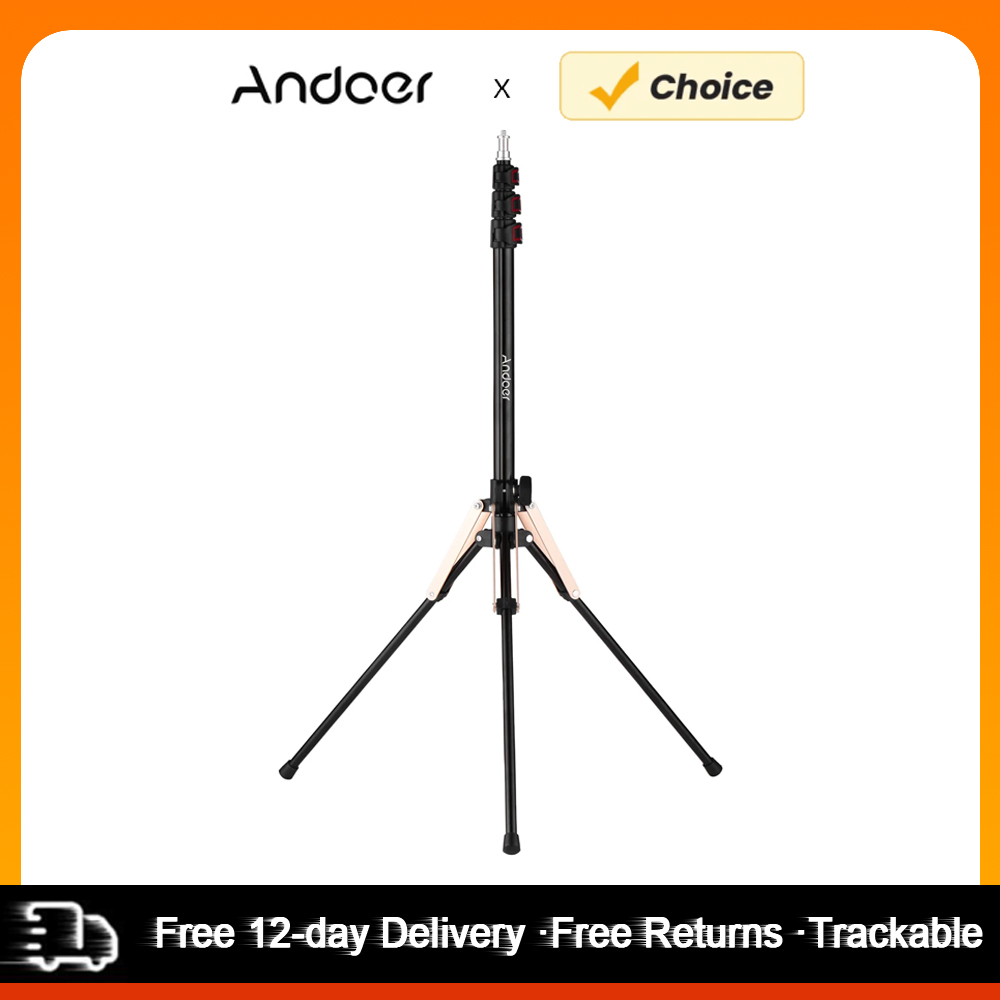 Photography Lighting Design - Andoer 190 ซม./74.8 นิ้วอลูมิเนียมแบบพกพาการถ่ายภาพขาตั้งย้อนกลับพับขาตั้ง 3 ส่วนพลิกล็อคการออกแบบ