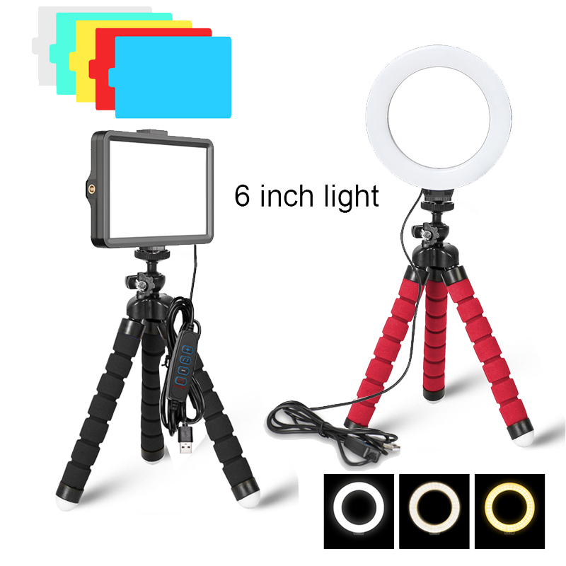 Photography Lighting Youtube - 16ซม.Dimmable แหวนไฟ Led Selfie Ringlight ถ่ายภาพแสงโทรศัพท์มือถือขาตั้งกล้องถ่ายภาพสำหรับ