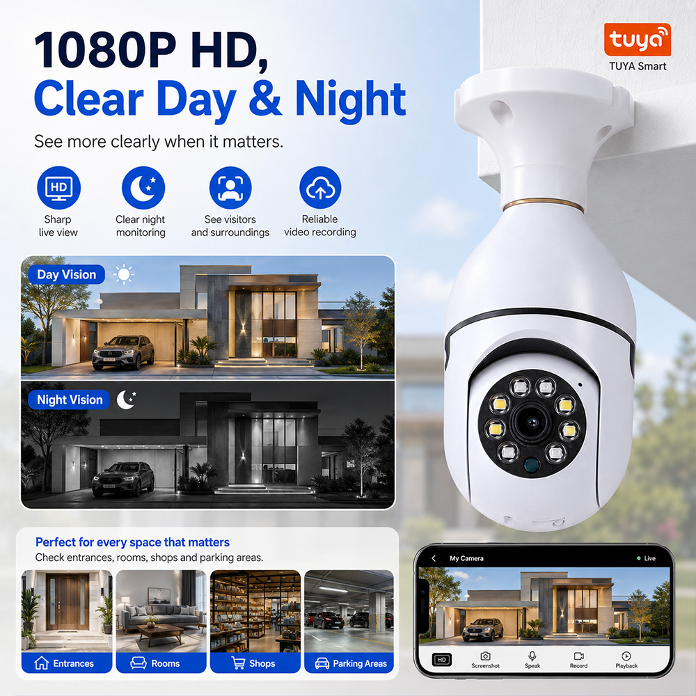 กล้องหลอดไฟ Tuya ไร้สาย ความละ - Photography Lighting Wireless บทวิจารณ์และราคา