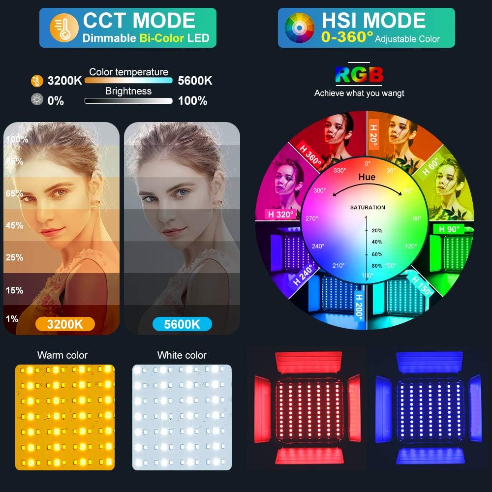 ไฟวิดีโอ LED RGB พร้อมการควบคุ - Photography Lighting Youtube บทวิจารณ์และราคา