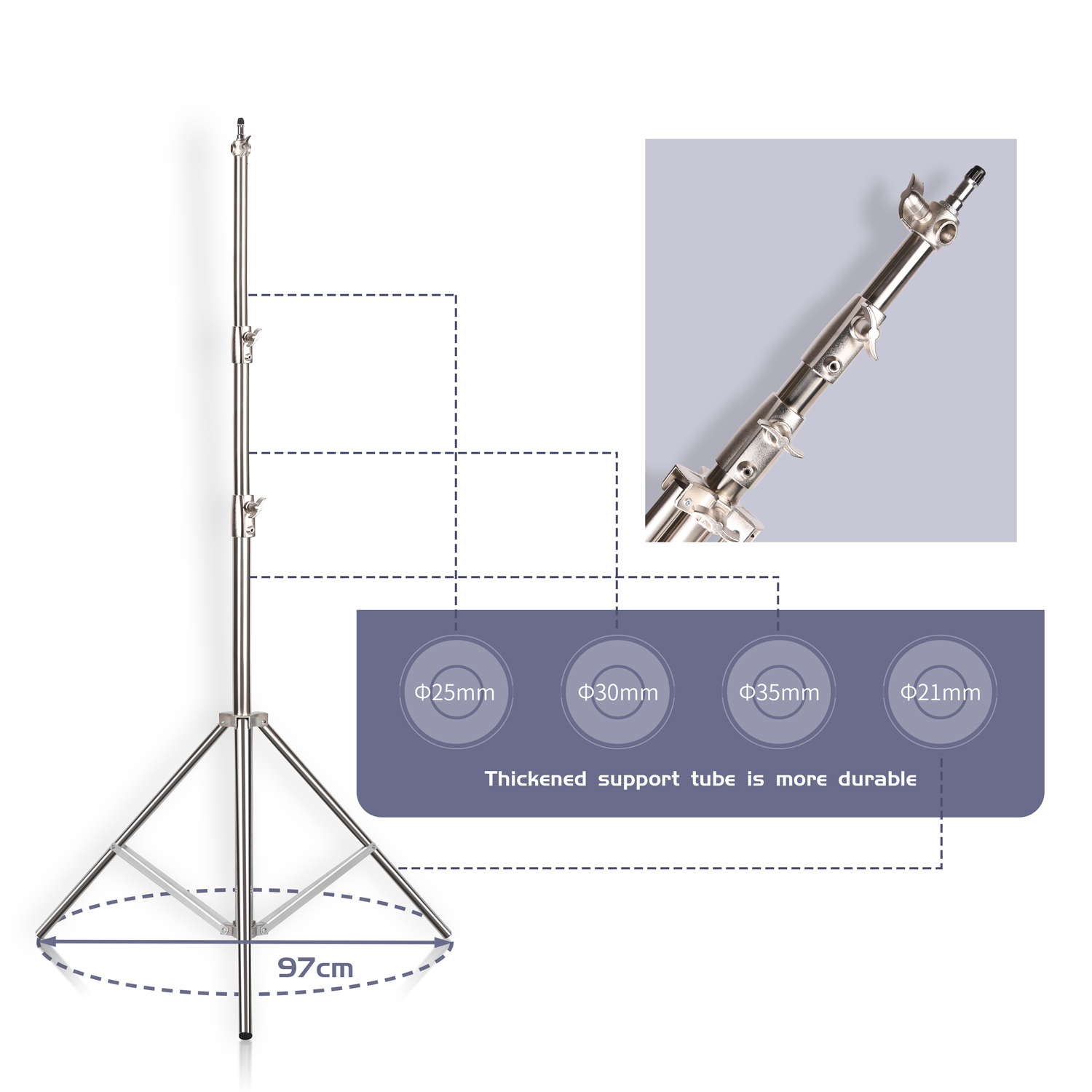 SH 2.8M สแตนเลสสตีลขาตั้ง Heav - Photography Lighting Background บทวิจารณ์และราคา