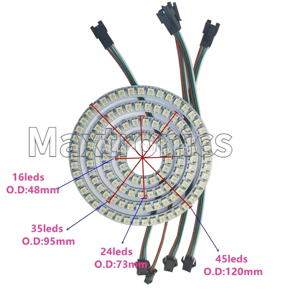 FCOB WS2812B RGB แอลอีดีริง 18 - Led Ring Light 18 บทวิจารณ์และราคา