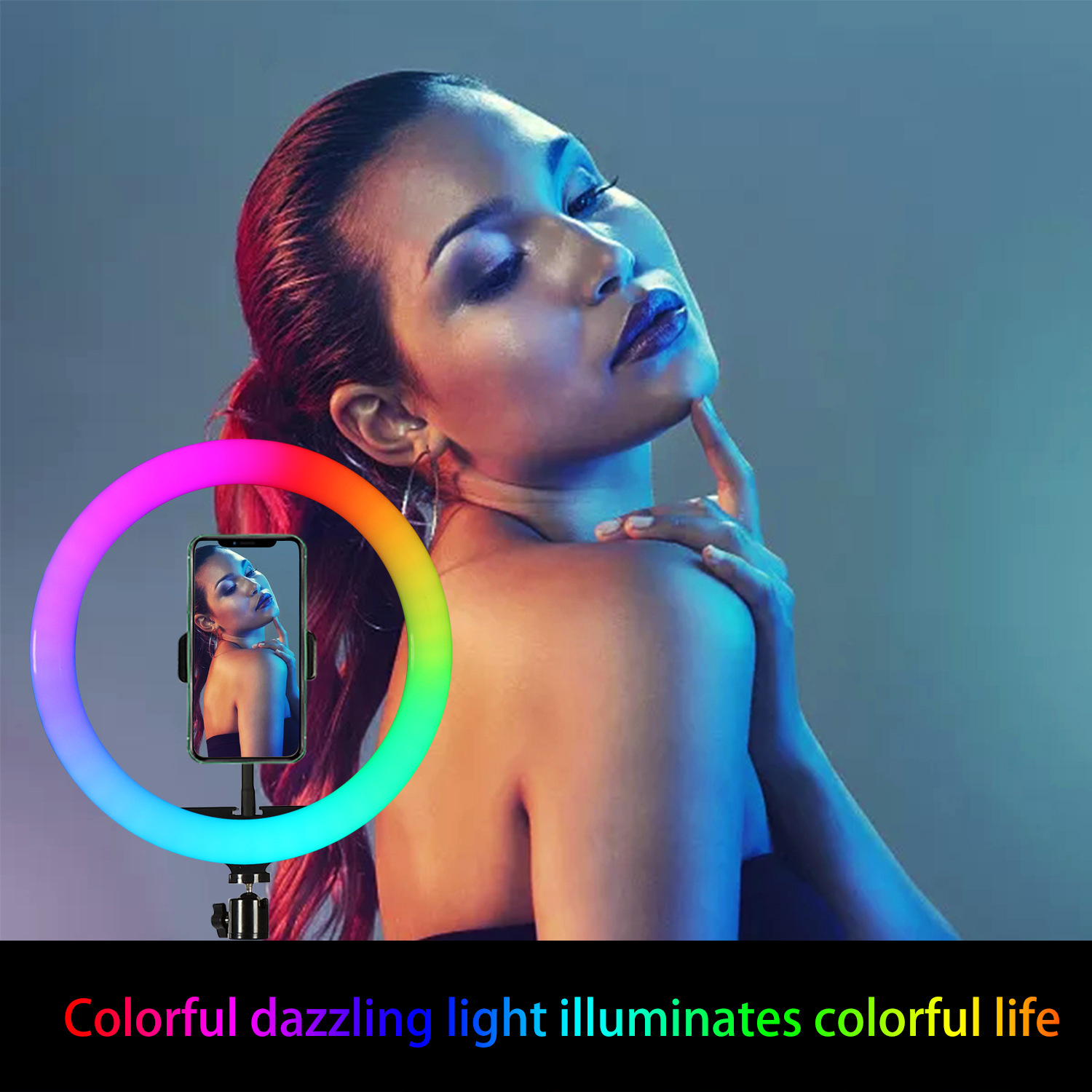 ขาตั้งกล้องพร้อมไฟวงแหวน RGB ข - Photography Lighting Youtube บทวิจารณ์และราคา
