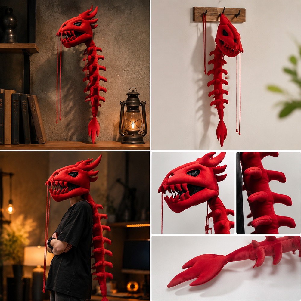 หน้ากากหัวไดโนเสาร์พร้อมฮู้ดขน - Photography Lighting Design บทวิจารณ์และราคา