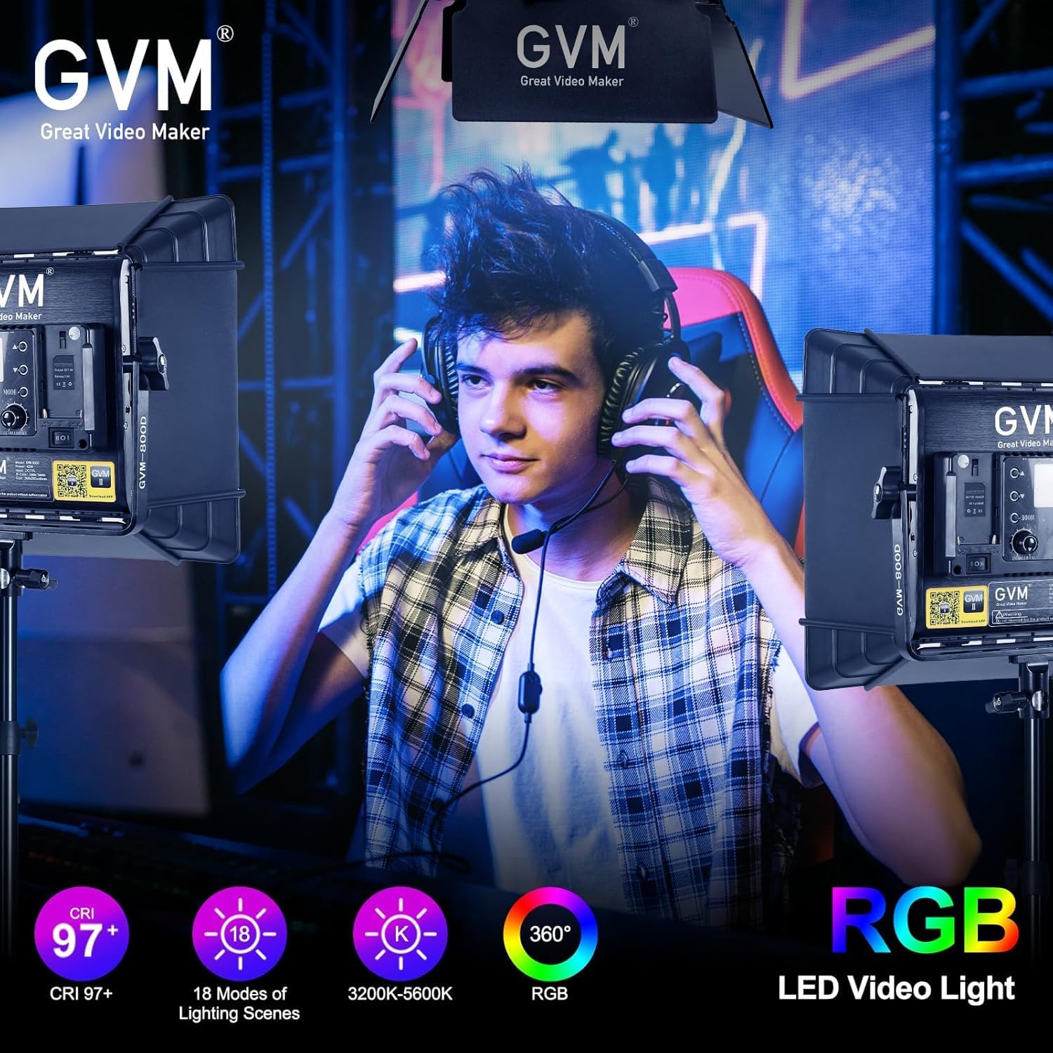 ชุดไฟวิดีโอ LED RGB, ไฟสตูดิโอ - Photography Lighting Youtube บทวิจารณ์และราคา