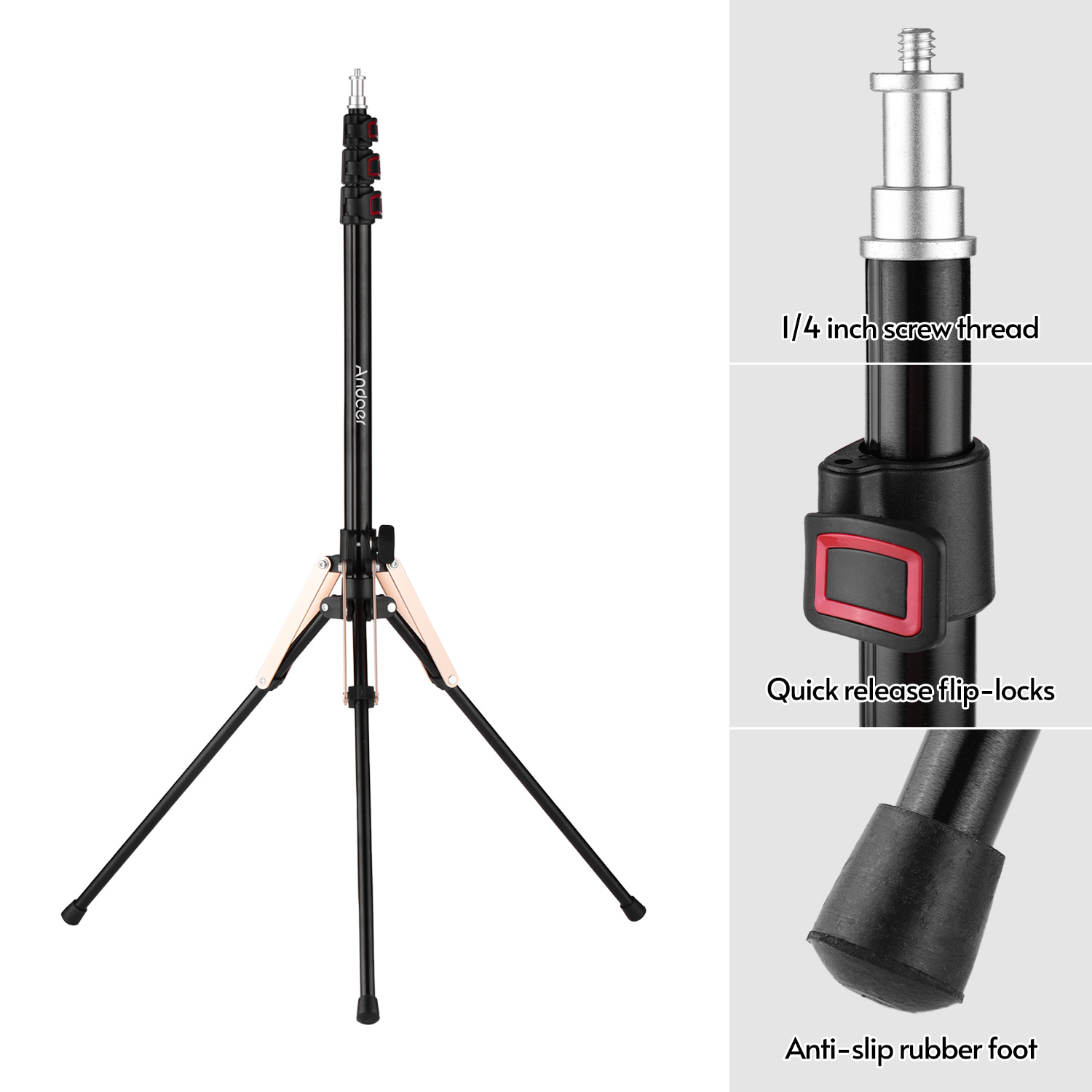 Andoer 190 ซม./74.8 นิ้วอลูมิเ - Photography Lighting Design บทวิจารณ์และราคา