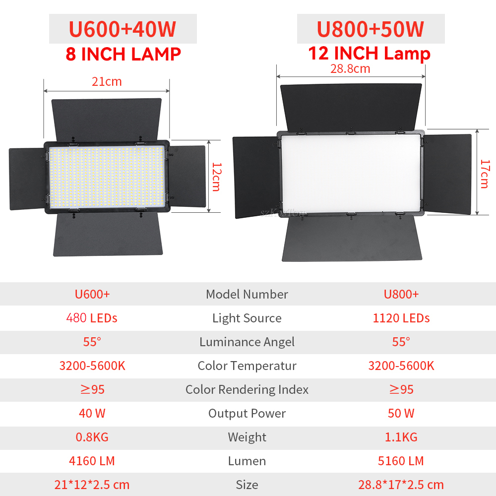 U800 U600 LED Photo Studio แฟล - Photography Lighting Youtube บทวิจารณ์และราคา